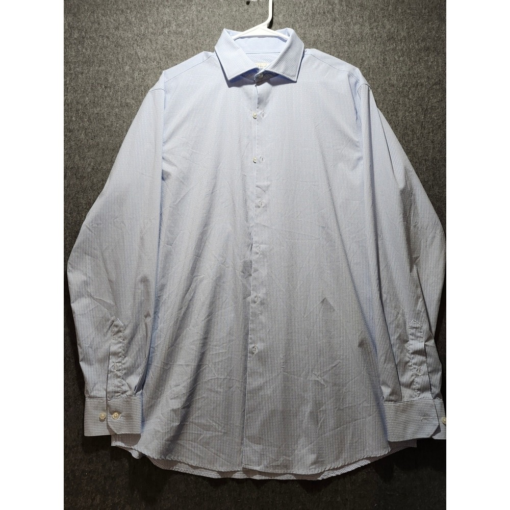 Perry Ellis Portfolio Button Up Men's Size 17 ‎  36-37 Blue
